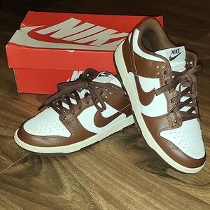 Nike Brown and White Dunk Sneakers